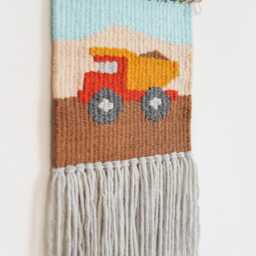 Dump Truck Woven Tapestry Kids Construction Nursery Decor - thumbnail 4