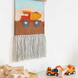 Dump Truck Woven Tapestry Kids Construction Nursery Decor - thumbnail 3