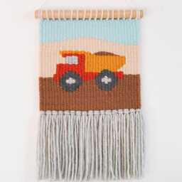 Dump Truck Woven Tapestry Kids Construction Nursery Decor - thumbnail 2