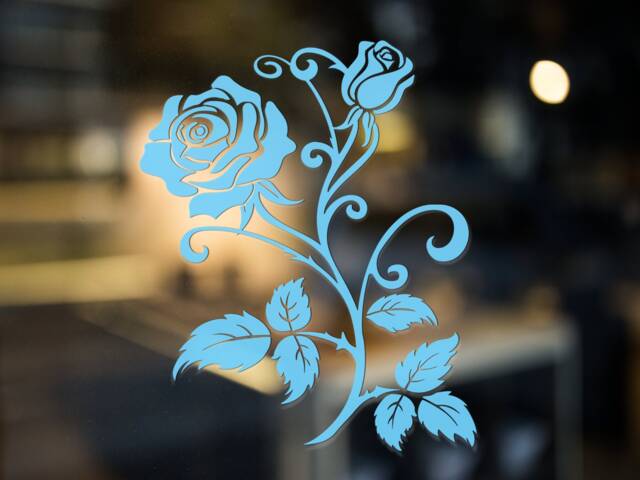 Rose Decal Vinyl Flower Sticker, Car/Window Art, Garden Theme - image 1