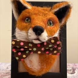 Needle Felted Fox Wall Decor - Faux Taxidermy Ooak Fantasy Sculpture - thumbnail 2