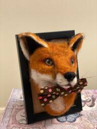 Needle Felted Fox Wall Decor - Faux Taxidermy Ooak Fantasy Sculpture