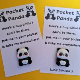 Pocket Hug, Panda - Gift For Her Friend Letterbox Hug Fused Glass- Personalised Keepsake Cheer-Up - thumbnail 3