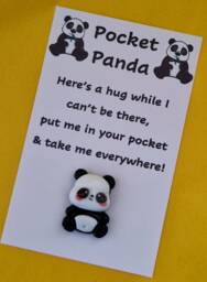 Pocket Hug, Panda - Gift For Her Friend Letterbox Hug Fused Glass- Personalised Keepsake Cheer-Up - thumbnail 1