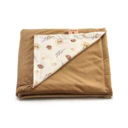 Brown Baby Blanket With Flowers, For Children, Cotton Blanket, Throw, Steppdecke, Quilt Blanket - thumbnail 2