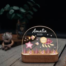 Night Light Sea Animals, Night Baby, Boy, Girl, Baptism, Baby Gifts, Mermaid, Turtle - thumbnail 2
