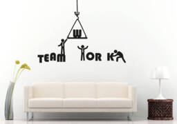 Teamwork Team Building People Holding Sign Office Space Work Success Motivation Wall Sticker Decal Vinyl Mural Decor Art L2399 - thumbnail 1