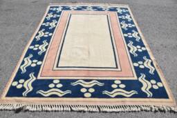 Anatolian Rug, Beige Antique Rugs, 6.3x8.8 Ft Large Turkish Vintage Rugs For Dining Room, Aztec Bedroom Rug - thumbnail 1