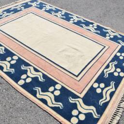 Anatolian Rug, Beige Antique Rugs, 6.3x8.8 Ft Large Turkish Vintage Rugs For Dining Room, Aztec Bedroom Rug - thumbnail 2
