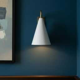Swan Neck Plaster Cone Wall Light With Bent Brass Stem & Machined Rectangular Backplate - thumbnail 2