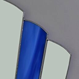 Art Deco Mirror - Fantail Blue Stained Glass - thumbnail 2