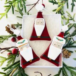 Fused Glass, Santa Decoration, Fused Glass Father Christmas Tree Home Decor, Robin, Gifts - thumbnail 1