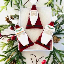 Fused Glass, Santa Decoration, Fused Glass Father Christmas Tree Home Decor, Robin, Gifts - thumbnail 3