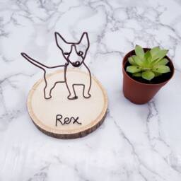 Wire Bull Terrier Sculpture, Dog Memorial, Desk Decor - thumbnail 3