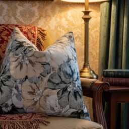 Large Floral Pillow Cover in Neutral Beige Gray, Vintage Botanical Cushion - Duties Paid Usa - thumbnail 3