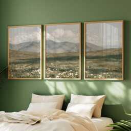 Mountain Meadow Trio, Green Landscape Wall Art Set - thumbnail 2