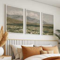 Mountain Meadow Trio, Green Landscape Wall Art Set - thumbnail 3