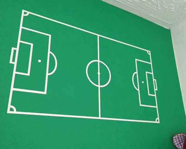 Football Pitch Wall Sticker For Soccer Bedroom Decor, Lover Gift Art Birthdays & Christmas - image 1