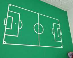 Football Pitch Wall Sticker For Soccer Bedroom Decor, Lover Gift Art Birthdays & Christmas - thumbnail 1