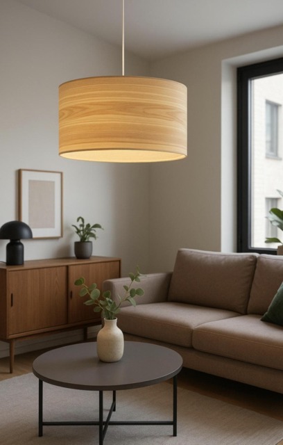 Wood Pendant Light - Minimalist Ceiling Lamp For Dining Room Or Kitchen Japandi - image 1