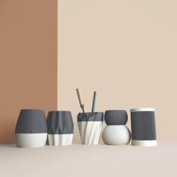 Pencil Pots, Desk Organizer Made With Recycled Wood, Idea For Office Accessories, Storage & Decoration, Scandinavian Design, Gift Home - thumbnail 2