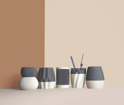Pencil Pots, Desk Organizer Made With Recycled Wood, Idea For Office Accessories, Storage & Decoration, Scandinavian Design, Gift Home - thumbnail 1