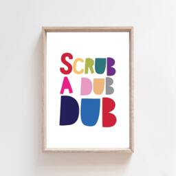 Scub A Dub Print, Kids Bathroom Prints, Sign, Wall Art, Pictures, Bathroom, Fun Signage, Home Decor - thumbnail 2