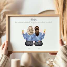 Personalised Best Friend Print - Custom Illustration, Friendship Gift - thumbnail 1