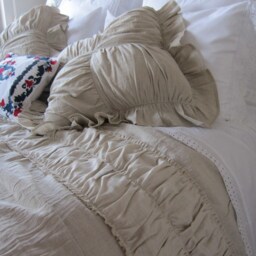 Ruched Bedding-Linen Euro Pillow Shams - Ivory White Gray Oatmeal 26x26 20x26 20x36 - Standard Queen-King - Body Pillow - Chic Decorative - thumbnail 2