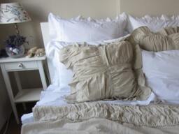 Ruched Bedding-Linen Euro Pillow Shams - Ivory White Gray Oatmeal 26x26 20x26 20x36 - Standard Queen-King - Body Pillow - Chic Decorative