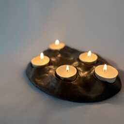 Handmade Black Ceramic Tea Light Holder, Us Duties Included - thumbnail 4