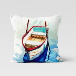 Nautical Sea Beach Cushion Cover/Beach Ocean House Decor Pillow Case/Garden Accessory Cover/Coastal Sea View Housewarming Gift - thumbnail 3