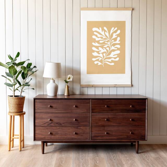 Mid Century Botanical Canvas Hanging Print Modern Wall Art - 499 - image 1