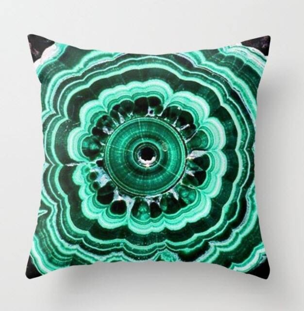 Malachite Throw Pillow Rock Collection