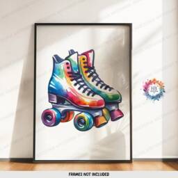 Roller Skating Poster Set - 3 Prints - Girls Bedroom Posters Watercolour Artwork Skate Wall Art Girl Skates Decor Colourful - thumbnail 3