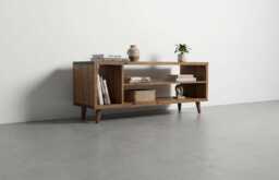 Solid Wood Vinyl Cabinet/Tv Stand Hi-Fi Storage Lowboard