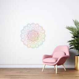 Rainbow Mandala Wall Decal , Decoration Boho Art Gift For Her - Thevinylcreations - thumbnail 1
