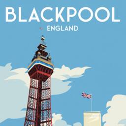 Blackpool Print - England Travel Poster Tower Seaside Art - thumbnail 2