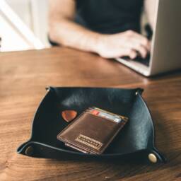 Personalized Leather Key Bowl - Catchall Tray Perfect For Entryways, Nightstands & Desks - thumbnail 3