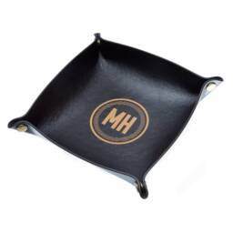 Personalized Leather Key Bowl - Catchall Tray Perfect For Entryways, Nightstands & Desks - thumbnail 2