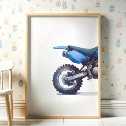 Personalised Kids Dirt Bike Prints - Set Of 3 Posters - Motorbike Wall Art Motocross Boys Room Nursery Name Motor Biker Decor Gifts - thumbnail 3