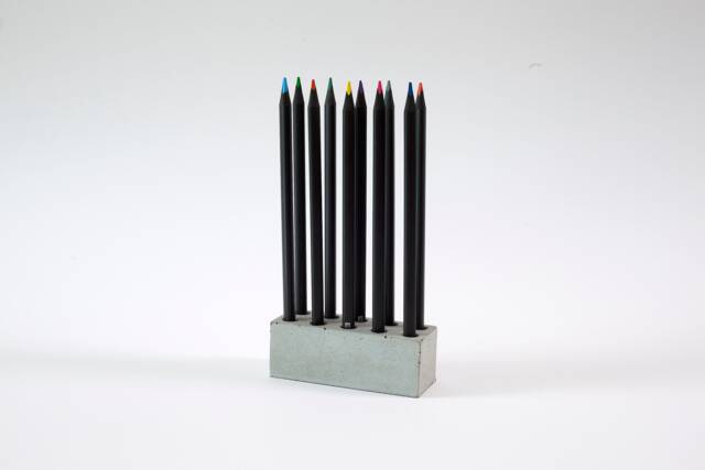 Handmade Concrete Pencil Holder Minimalist Desk Organizer - image 1