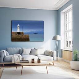st Ives Lighthouse Framed Print Cornwall Coastal Wall Art UK Seaside Landscape Picture Gift Nautical Decor - thumbnail 2