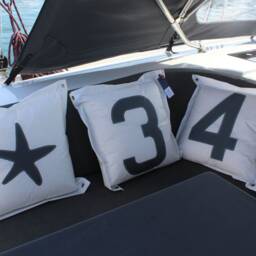 Sail Pillow, Insignia Cover Sailcloth Boat Cushion, Number Gift For Sailors - thumbnail 3