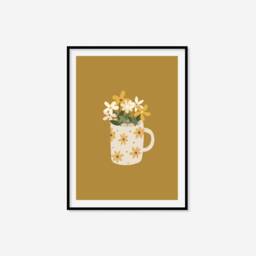 Cute Flowers in Mug Print - Houseplant Print, Plant Art, Colourful Boho Lover Gift, Living Room Prints, Bedroom Art - thumbnail 3