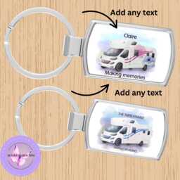 Personalized Motorhome Keyring Custom Text, Rv Travel Gift - thumbnail 1