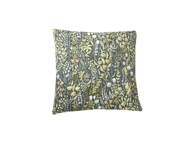 William Morris Style Double Sided Linen Cushion Cover Moss Green Floral Pillow Sham - image 1