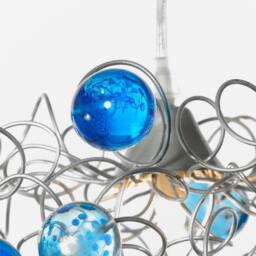 Ceiling Light With Blue Bubbles For Girls Or Boy Bedroom, Handmade Light Fixture - thumbnail 2