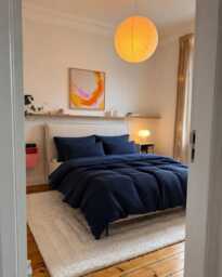 Navy Waffle 100% Cotton Duvet Cover Set