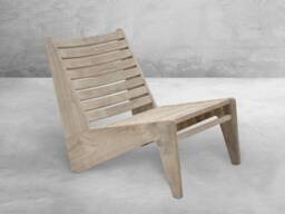 Handmade Pierre Jeanneret Inspired Slatted Kangaroo Chair For Outdoor Decor